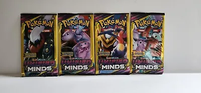 Pokemon Unified Minds Mini Booster Pack 4 Packs Full Art Set • $9.59