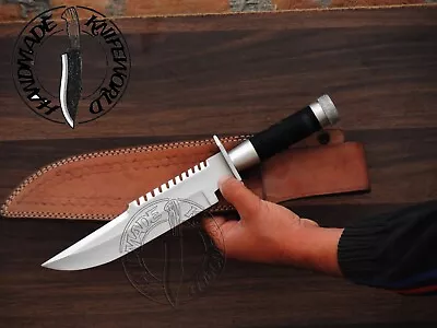 Commando Knife 14  Arnolds Replica Commando Movie Knife Silver Steel Handle • $99.99