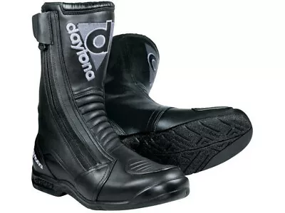 Daytona Motorcycle Boots Toper Basic Black Tourenstiefel Made Of Cowhide Leather • $401.15