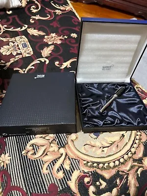 Montblanc Meisterstuck Solitaire Carbon & Steel Fountain Pen #5827~New In Box • $699