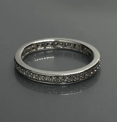Verragio Sterling Silver 925 & CZ Infinity Band Engagement Ring Women’s Size 8 • $95
