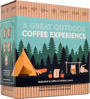 Outdoor Coffee Gift Set For Men & Women - 5 Of The World's Finest Single Estate • £17.57