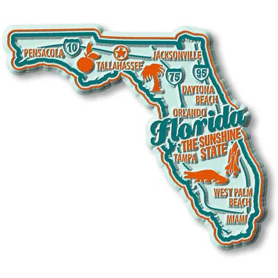 Florida Premium State Magnet By Classic Magnets 3.4  X 2.9  • $6.99