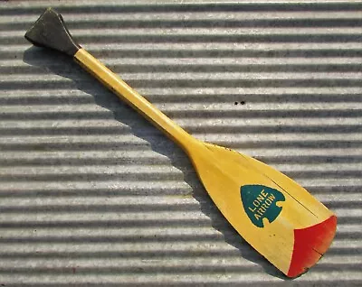 $30 • Buy VINTAGE LONE ARROW WOODEN CANOE BOAT PADDLE SIGN LAKE RIVER CABIN CAMPGROUND Old