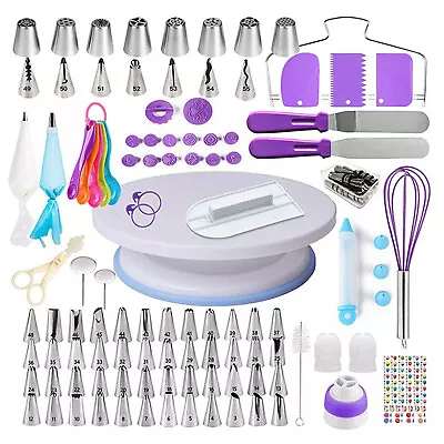 137 Pcs Cake Decorating Set Professional Cupcake Decoration Kit Baking Supplies • £25.02