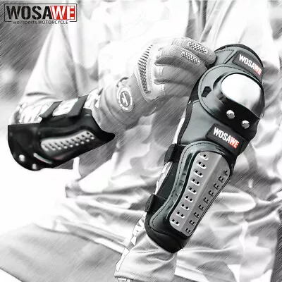 WOSAWE Motorcycle Elbow Pads Motocross Elbow Guard Stainless Steel Arm Protector • $28.49