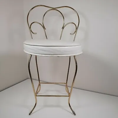 Vintage Koch Originals Vanity Stool Chair Mid Century Gold Retro MCM Hollywood • $49.99