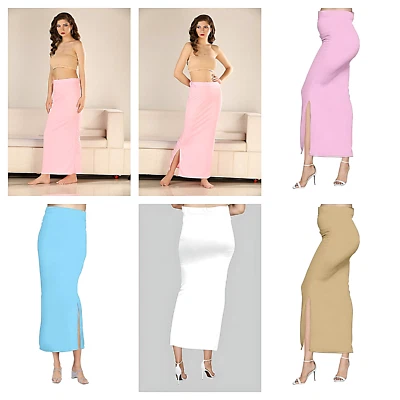 Women's Saree Shapewear Long Skirt Maxi Gypsy Underskirt Ladies Petticoat Soft • £9.91