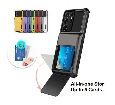 $11 • Buy Slim Shockproof Phone Case With Card Holder Cover For Samsung A8 9 S10 Note20 21