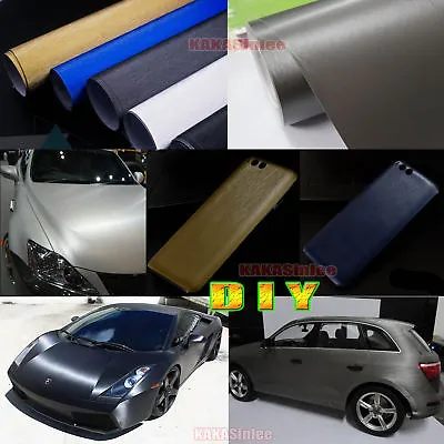 DIY Metallic Steel Matte Brushed ALUMINUM Vinyl Sticker For Car Phone Wrap - CB • £206.99