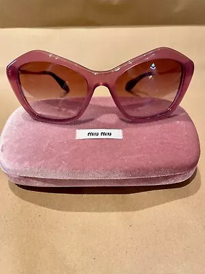 Miu Miu Oversize Pink Framed Sunglasses With Case & Sleeve VGC Hardly Worn • £98