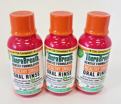 $16.99 • Buy TheraBreath Healthy Gums And Smile Oral Rinse 3oz Sparkle Mint EXP02/26 - 3 Pack