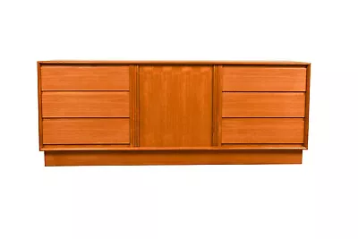 Mid-Century Danish Teak Tambour Door Dresser • $3295