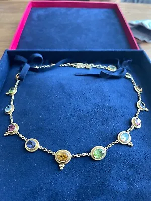 $7500 • Buy Temple St. Clair 18K Classic Link Necklace With Faceted Mix Gemstones
