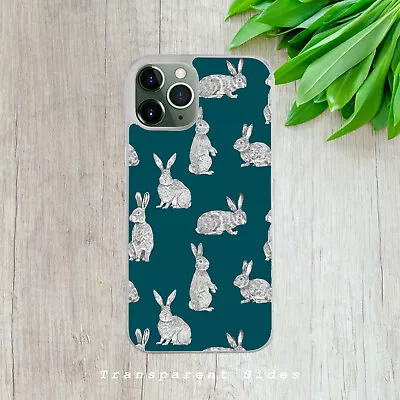 Rabbit Bunny Pattern Grey Gift Tpu Phone Case Cover For Iphone/samsung/huawei • £6.99