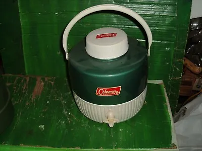 $11.99 • Buy Vintage COLEMAN PICNIC JUG Cooler 1 Gallon Thermos W Camping Cup Green - Nice