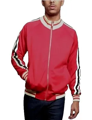 G-STYLE USA Men's Red Side Stripe Gold Zipper Jacket Size XL  • $25