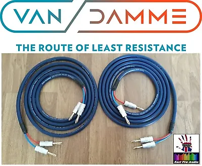 £11 • Buy Van Damme Blue Series Studio 2x2.5mm Speaker Cable Pair / Single HQ Banana Plugs