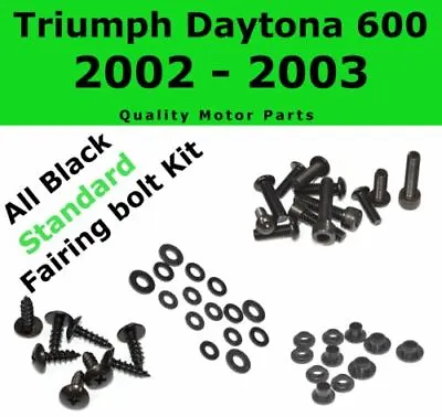 $35.99 • Buy Stainless Black Fairing Bolt Kit Body Screws For Triumph Daytona 600 2002 - 2003