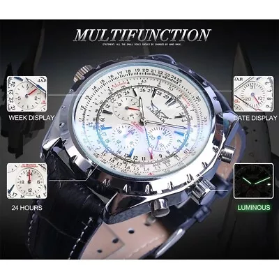 Automatic Men Watch Mechanical Classic Stainless Steel Luminous Gift Jaragar UK  • £34.08