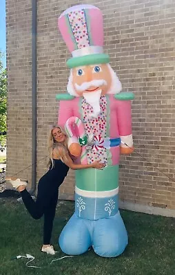 Member's Mark 10’ Foot Tall Pre-Lit Inflatable Nutcracker Indoor/Outdoor Pink • $95