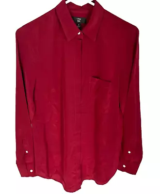 J. Crew H6232 NWT Size 2 Woman's 100% Silk Button-Up Shirt In Red NEW • $21.55