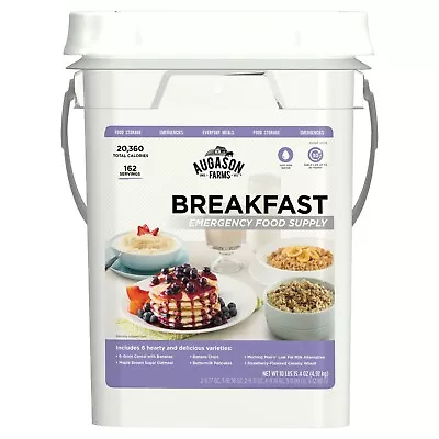 162 Servings Storage 4 Gallon Survival Bucket Breakfast Emergency Food Supply US • $67.99