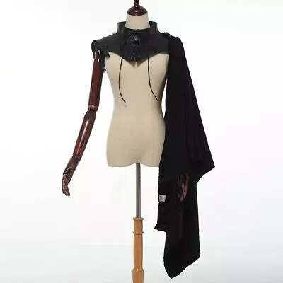 Unisex Vintage Solid Mantle Cloak Medieval Men Shoulder Cape Cosplay Black Cape • $29.03