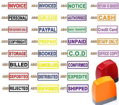 Personalise Business Accounting Stamp Custom Self Inking SCANNED PAID ENTERED • £4.33