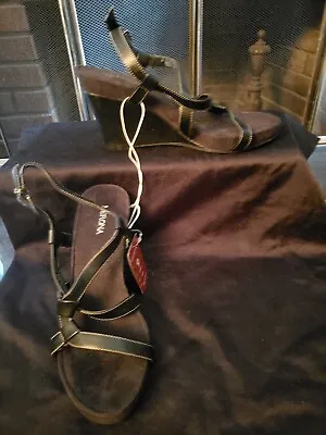 Merona Elliana Black Wedge Heel Womens Shoes Size 9m • $4.99