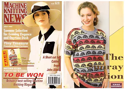 Machine Knitting News Pattern Magazine July 1993 + Sunray Supplement Vintage • £6.49