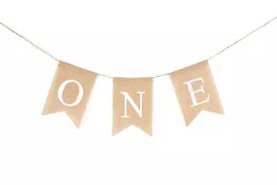 1St Birthday Decorations Rustic Burlap Banner For Baby Boy Girl One Year Old Cel • $19.64