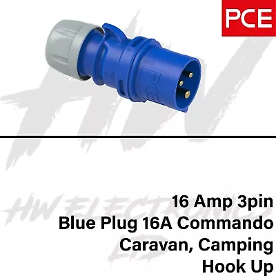 * OFFER * 16A Site Plug & Socket Caravan Camping Motorhome 240V Electric Hook Up • £6.39