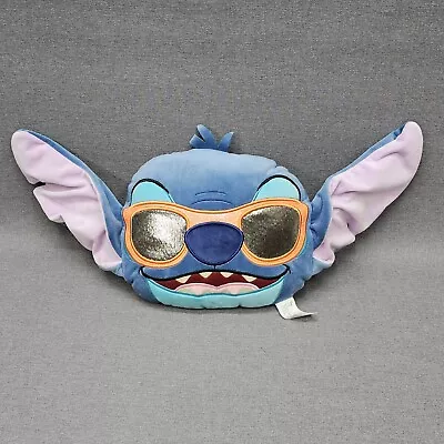 Disney Lilo & Stitch Pillow Plush 18  Stitch Head With Sunglasses Blue • $10.99