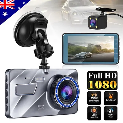 $34.99 • Buy Full HD 1080P Car Dash Camera DVR 4  Dual Lens Cam Front And Rear Video Recorder