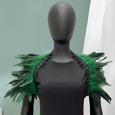 Feather Shawl Stylish Stole Lace Shrug Cape For Cosplay Stage Performance • $12.19
