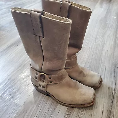 £98.99 • Buy Sancho Boots 38 Square Toe Buckle Western Moto Tan Leather