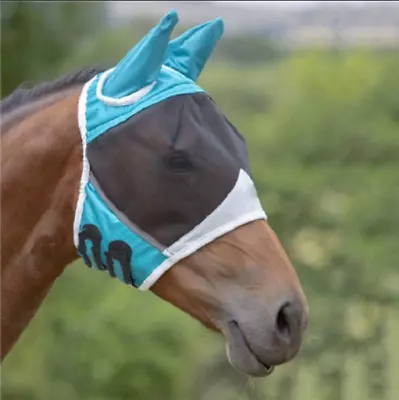 Half Or Full Face Padded Mesh Fly Mask Hood With Ears Horse S M L Size • £8.66