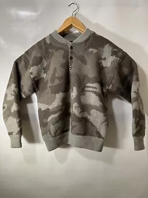 Vintage Cabelas Hunting Sweater Adult M Medium Wool Camo Wind Stopper Moth • $49.99