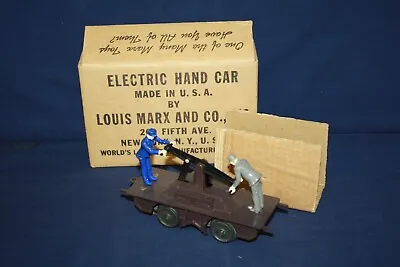 Marx 2002 Handcar Brown W/Blue And Gray Men Plus OB And Liner  LN • $69.95