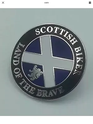 £4.85 • Buy Scottish Biker  Land Of The Brave   Enamel Pin Badge Motorcycle Scotland