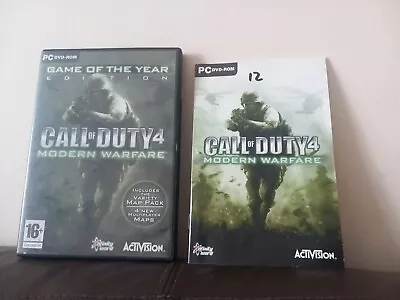 Call Of Duty 4: Modern Warfare PC: Windows PAL UK Complete Inc. Manual Disc VGC • £4.95