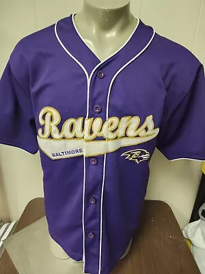 ED REED Baltimore Ravens Jersey Baseball Style Button Up Men’s XL RARE • $85