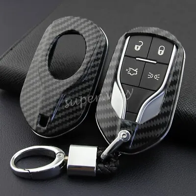 For Maserati Ghibli/Levante/Quattroporte Carbon Fiber Hard Shell Key Chain Cover • $27.28