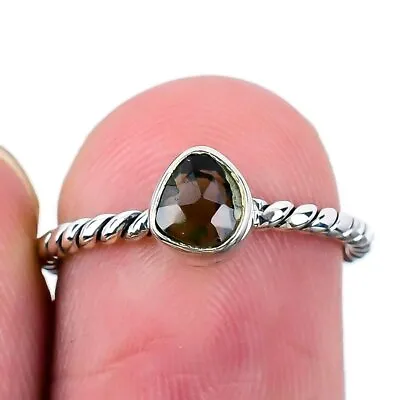 Moldavite Ring Gemstone Handmade 925 Solid Sterling Silver Jewelry Size 6 • $13.99