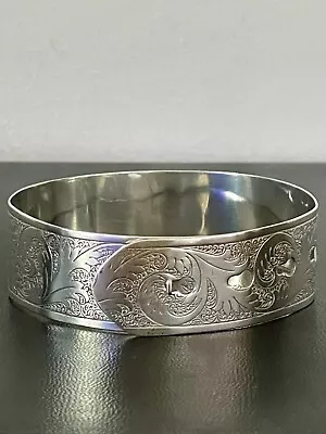 Charles Horner Engraved Hallmarked Silver Buckle Bangle Bracelet. Chester 1945 • £45