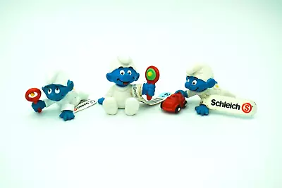 Peyo Schleich 3 Baby Smurfs Vintage PVC Toy Figures 20179 20540 20215 With Tag • $35.62