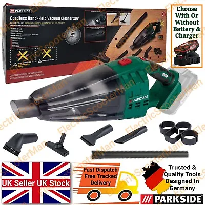 £34.99 • Buy Parkside 20V Cordless Handheld Vacuum Cleaner - Optional 2Ah Battery & Charger