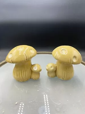 Vintage 2.5” Yellow Mushroom Salt And Pepper Shaker Set VG  • $14.99