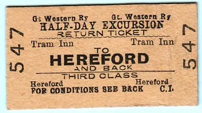 Railway Ticket Gwr 547 Tram Inn To Hereford • £0.99